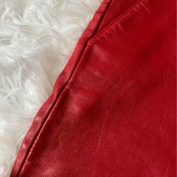 Vintage Excelled Red Leather Pants Silky Lined High Rise Womens Sz 10 - Picture 13 of 13